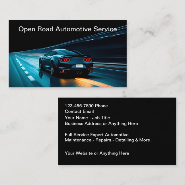 Tarjeta De Visita Servicios De Reparación Y Recuperación Automotriz (Anverso / Reverso)
