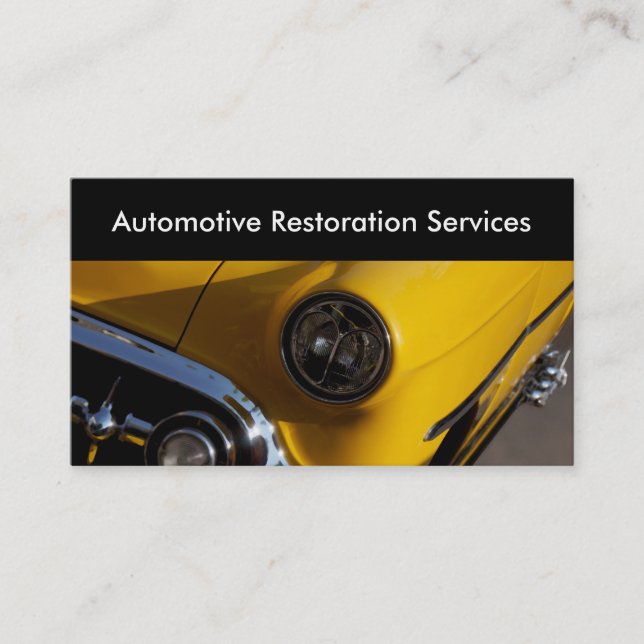 Tarjeta De Visita Servicios de restauración automotriz (Anverso)