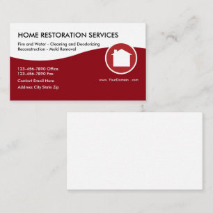 Tarjeta De Visita Servicios de restauración del hogar