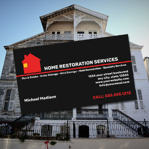 Tarjeta De Visita Servicios de restauración del hogar