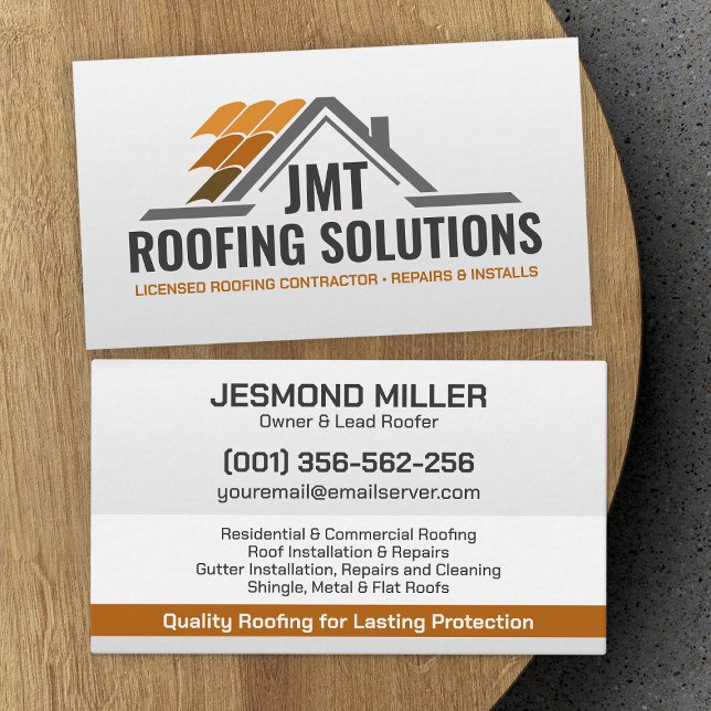 Tarjeta De Visita Servicios de Roofer Profesional - Roofer (Subido por el creador)