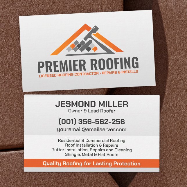 Tarjeta De Visita Servicios de Roofer Profesional - Roofer (Subido por el creador)