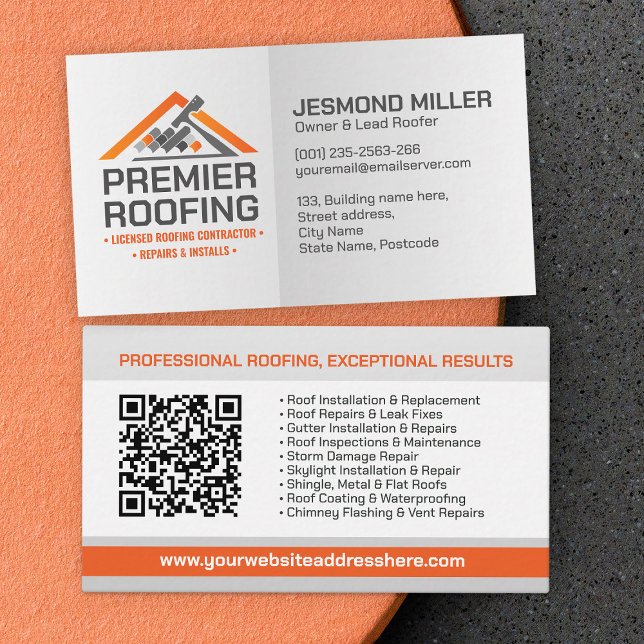 Tarjeta De Visita Servicios de Roofer Profesional - Roofer (Subido por el creador)