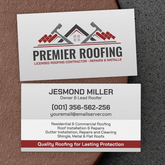 Tarjeta De Visita Servicios de Roofer Profesional - Roofer (Subido por el creador)