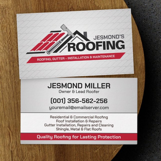 Tarjeta De Visita Servicios de Roofer Profesional - Roofer (Subido por el creador)
