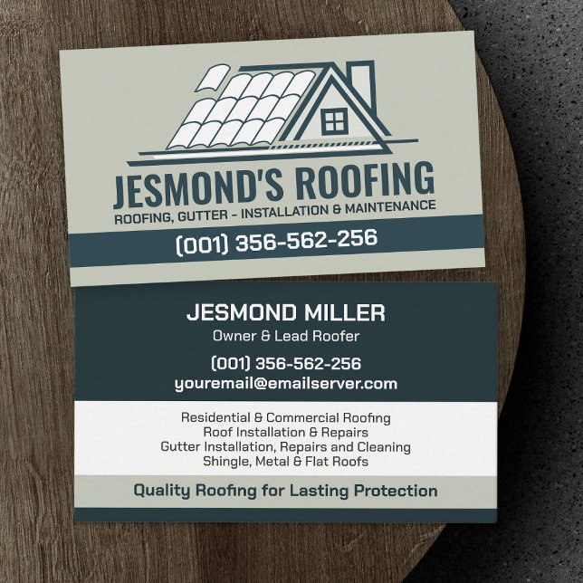 Tarjeta De Visita Servicios de Roofer Profesional - Roofer (Subido por el creador)