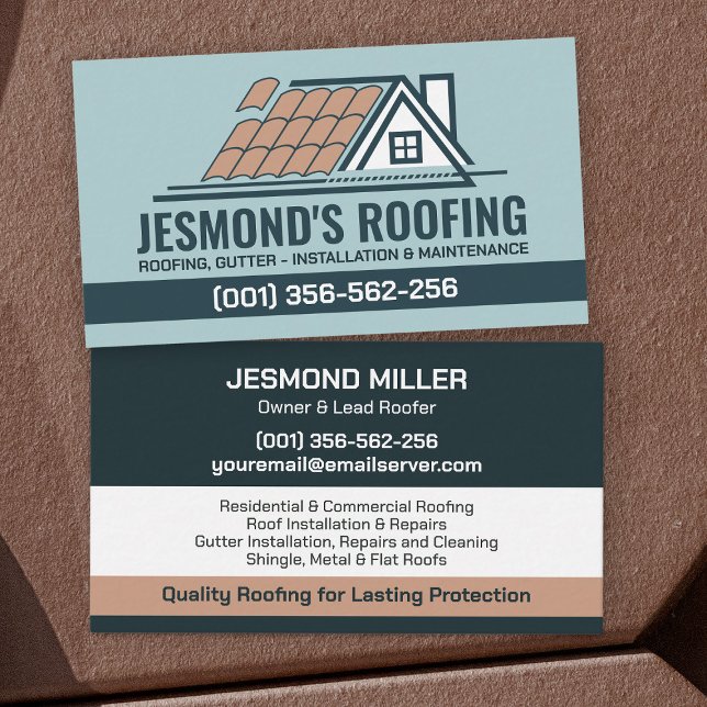 Tarjeta De Visita Servicios de Roofer Profesional - Roofer (Subido por el creador)