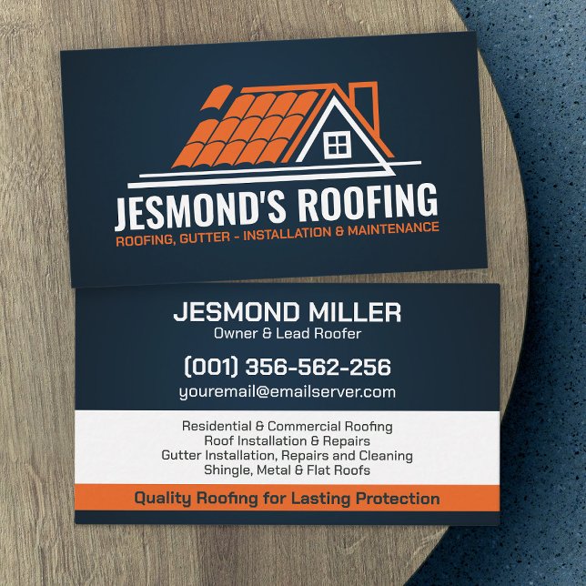 Tarjeta De Visita Servicios de Roofer Profesional - Roofer (Subido por el creador)