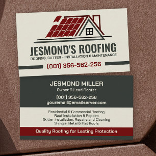 Tarjeta De Visita Servicios de Roofer Profesional - Roofer