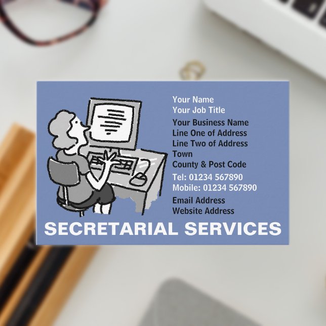 Tarjeta De Visita Servicios de Secretaría (Secretarial Services Business Card)