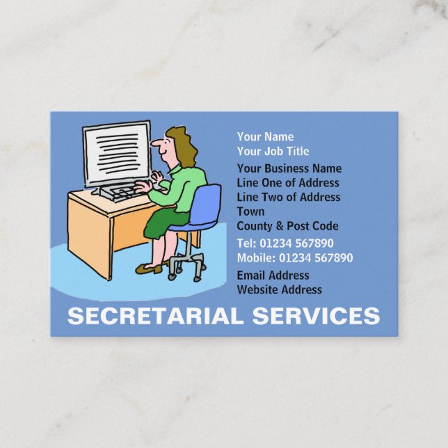 Tarjeta De Visita Servicios de secretaría (Anverso)