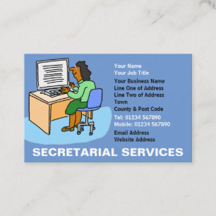 Tarjeta De Visita Servicios de secretaría con mujeres asiáticas.