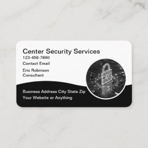 Tarjeta De Visita Servicios de Seguridad Modernos Simples