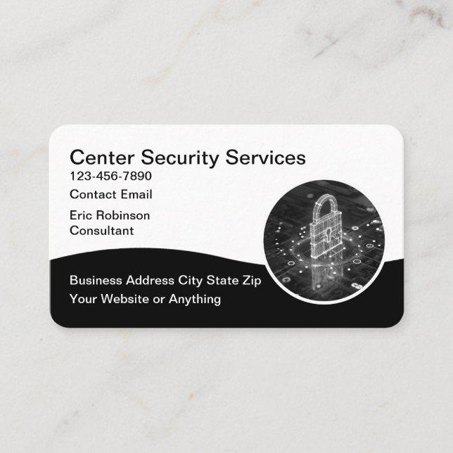 Tarjeta De Visita Servicios de Seguridad Modernos Simples (Anverso)