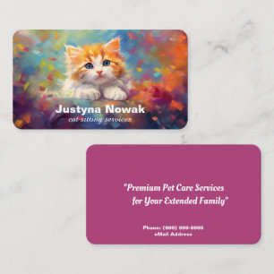 Tarjeta De Visita Servicios de sentados para gatos