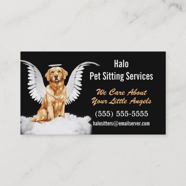 Tarjeta De Visita Servicios de sentados para Mascotas de perros y ga (Anverso)