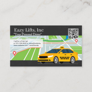 Tarjeta De Visita Servicios de Taxi   Mapa de Rutas