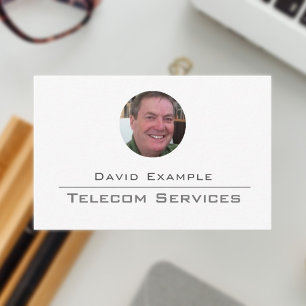 Tarjeta De Visita Servicios de Telecomunicaciones con Foto del Titul