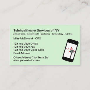 Tarjeta De Visita Servicios de telesalud Móvil Médico