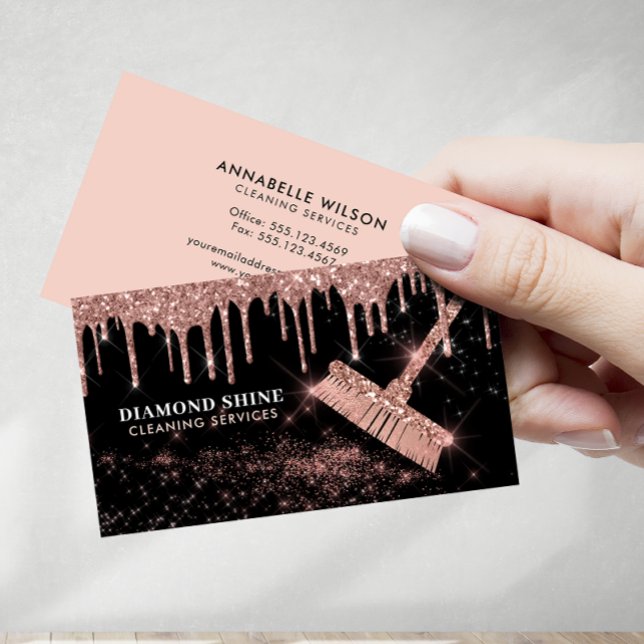 Tarjeta De Visita Servicios de tintorería Rosa (Subido por el creador)