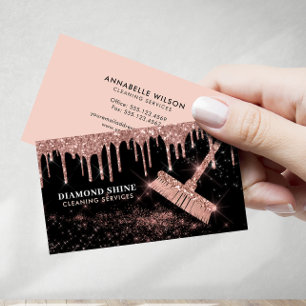 Tarjeta De Visita Servicios de tintorería Rosa 