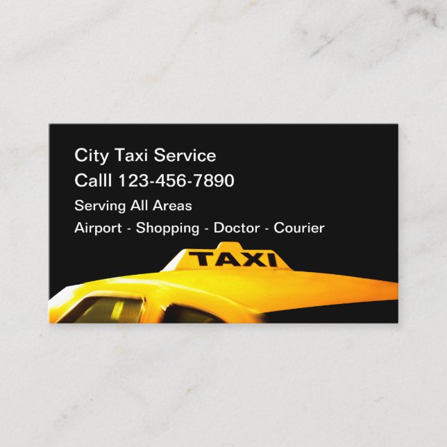 Tarjeta De Visita Servicios de transporte de taxistas (Anverso)