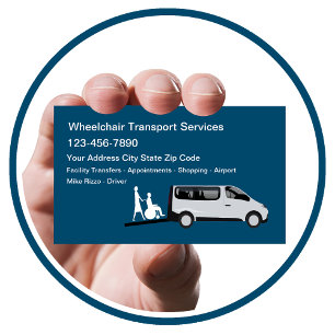 Tarjeta De Visita Servicios de transporte en silla de ruedas médica