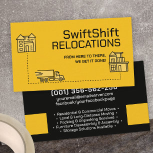 Tarjeta De Visita Servicios de traslado - Reubicación - Arte de líne