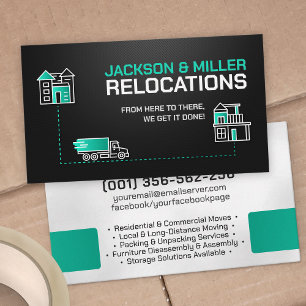 Tarjeta De Visita Servicios de traslado - Reubicación - Arte de líne