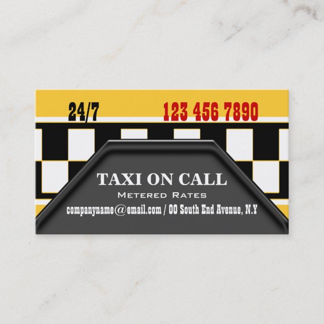 Tarjeta De Visita Servicios del conductor de taxi (Anverso)