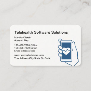 Tarjeta De Visita Servicios del cuidado de Telehealth