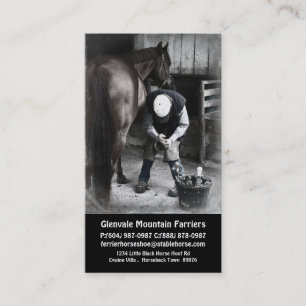 Tarjeta De Visita Servicios del herrador del caballo - ajuste y
