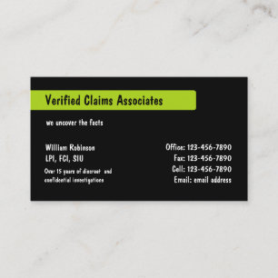 Tarjeta De Visita Servicios del investigador privado