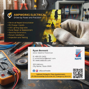 Tarjeta De Visita Servicios Eléctricos   Construcción especializada