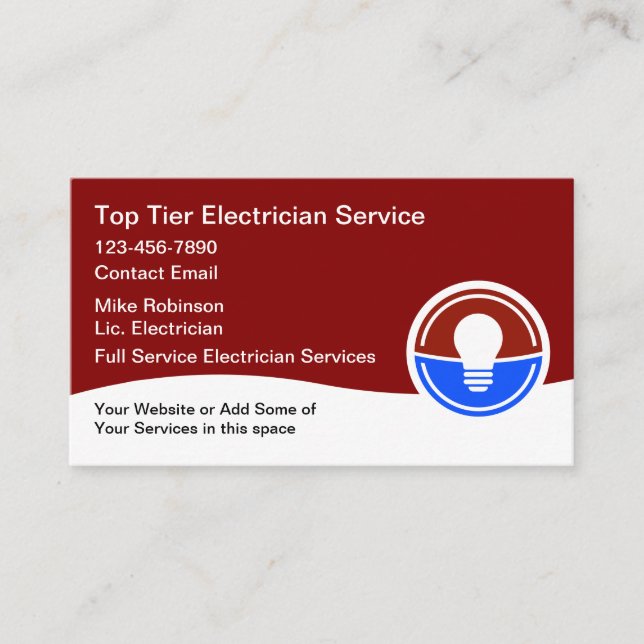 Tarjeta De Visita Servicios eléctricos modernos (Anverso)