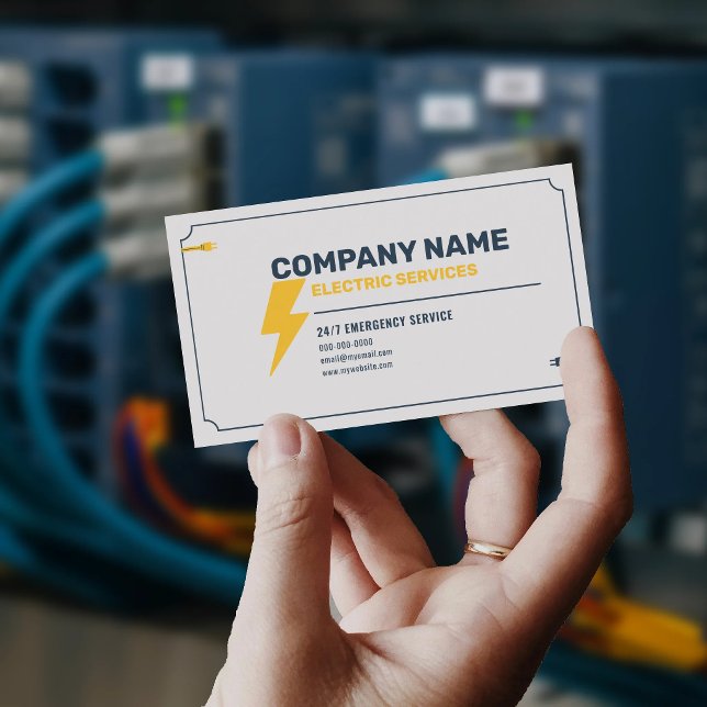 Tarjeta De Visita Servicios Eléctricos Simples (Simple Electric Services Business Card)