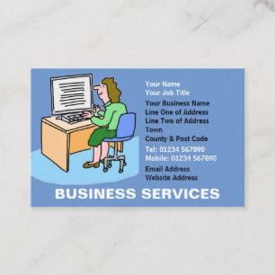 Tarjeta De Visita Servicios Empresariales con divertidos dibujos ani