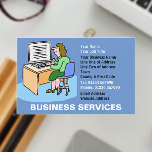 Tarjeta De Visita Servicios Empresariales con divertidos dibujos ani