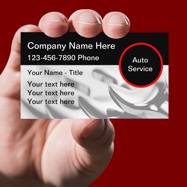 Tarjeta De Visita Servicios empresariales modernos para automóviles (Subido por el creador)