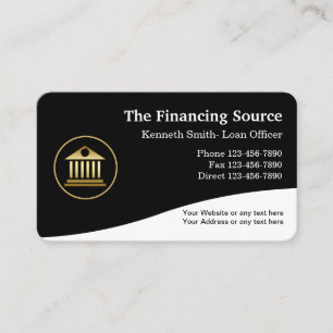 Tarjeta De Visita Servicios financieros con clase
