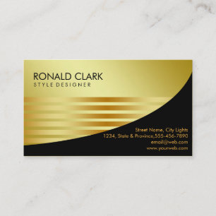 Tarjeta De Visita Servicios financieros metalizado del oro negro