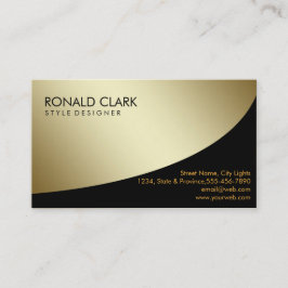 Tarjeta De Visita Servicios financieros metalizado del oro negro