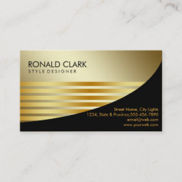 Tarjeta De Visita Servicios financieros metalizado del oro negro