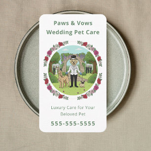 Tarjeta De Visita Servicios Florales de Mascotas para Bodas Asistent