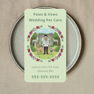 Tarjeta De Visita Servicios Florales de Mascotas para Bodas Cuidado
