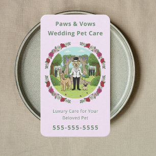 Tarjeta De Visita Servicios Florales de Mascotas para Bodas Cuidador