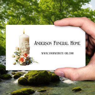 Tarjeta De Visita Servicios Funerarios Florales con Velas