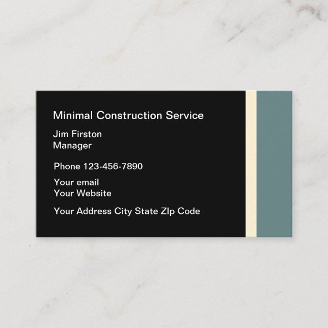 Tarjeta De Visita Servicios Generales de Construcción (Anverso)