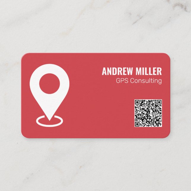 Tarjeta De Visita Servicios GPS QR (Rojo) (Anverso)