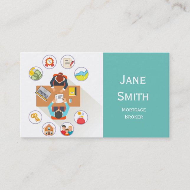 Tarjeta De Visita Servicios hipotecarios, servicios bancarios de hip (Anverso)